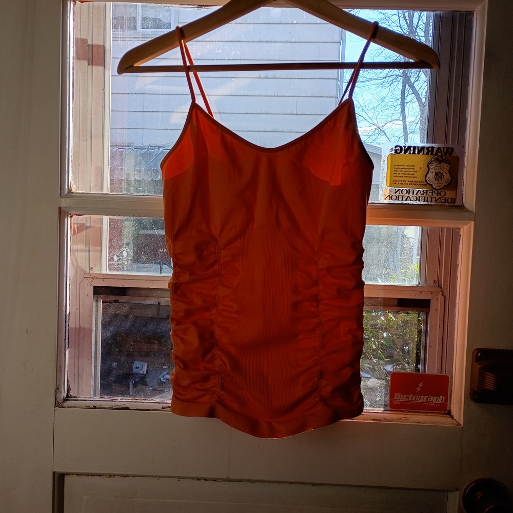 Y2K Charlotte Russe Cami Women's S/M Rust Orange Tank Top Silky Party Casual